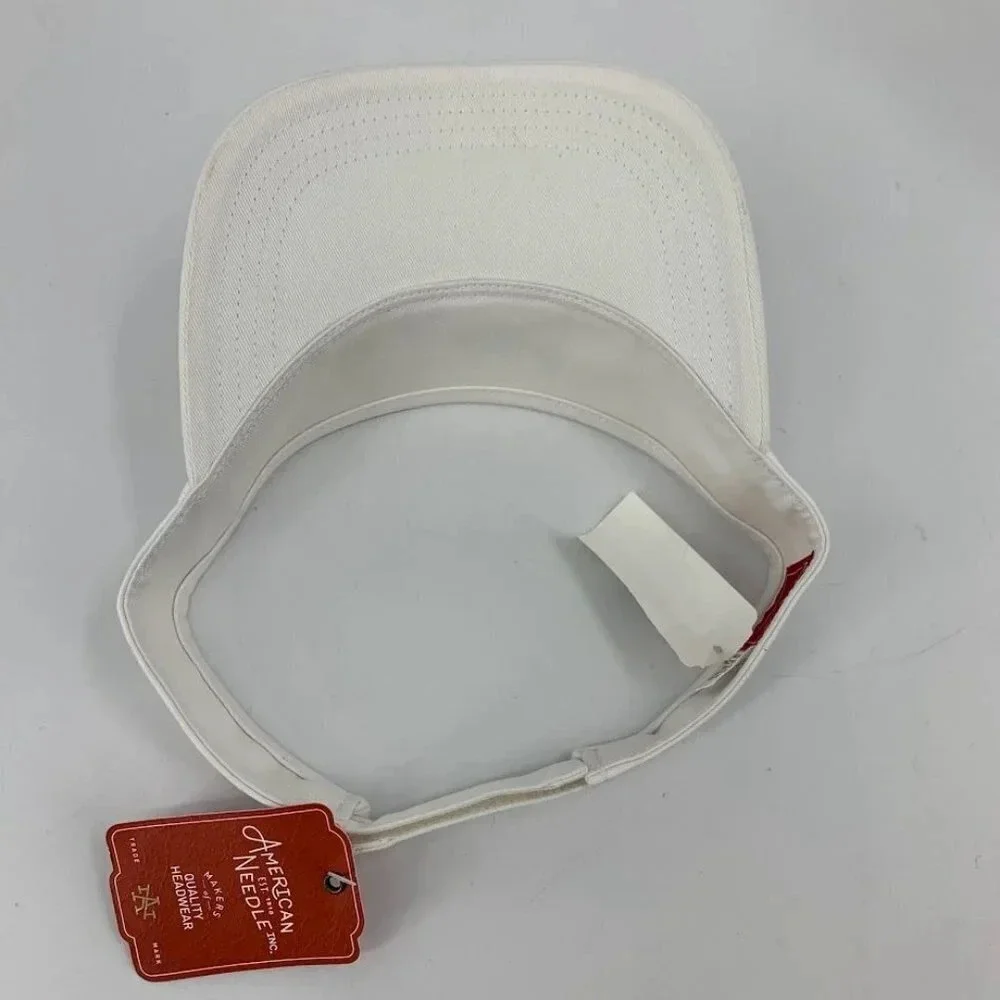 American Needle‎ New York With Black Cursive Writing Adjustable Visor NWT
